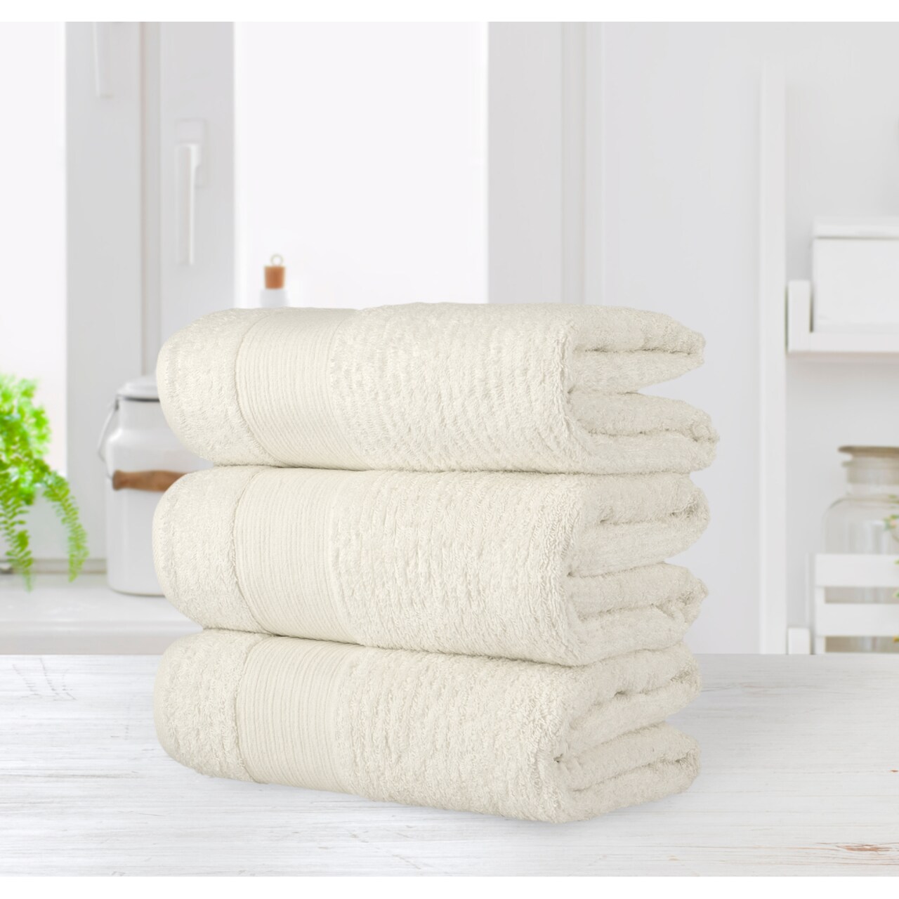 Chic Home Luxurious 3-Piece 100% Pure Turkish Cotton Bath Towels
